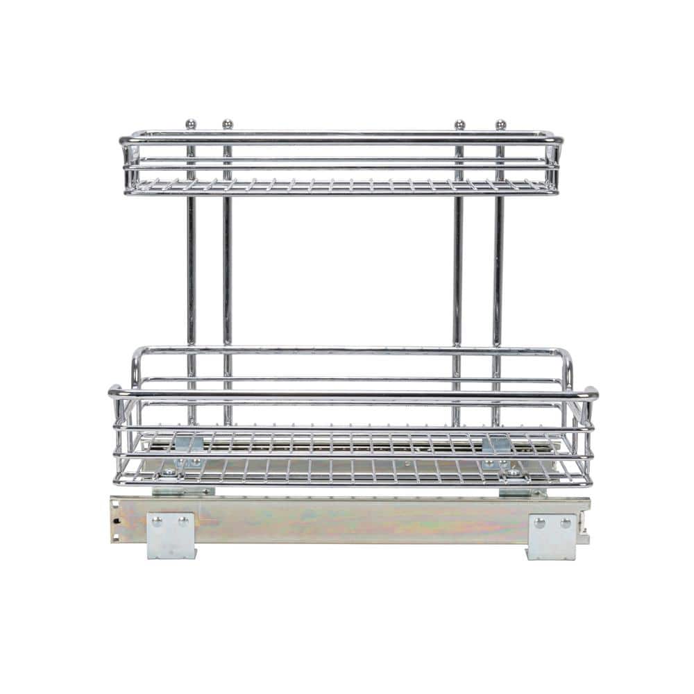 Chrome-Plated Steel 2-Tier Under Sink Organizer Shelf