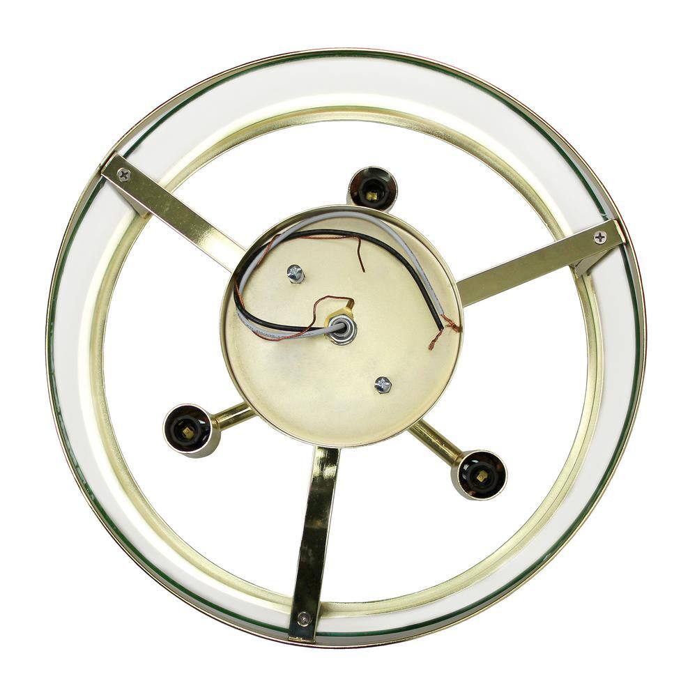 Gold and Glass 13" 3-Light Farmhouse Semi Flush Mount