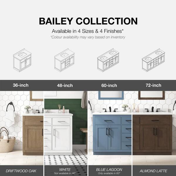 OVE Decors Bailey 60 in. Double sink Bathroom Vanity in Blue Lagoon with  Power Bar - On Sale - Bed Bath & Beyond - 33084108