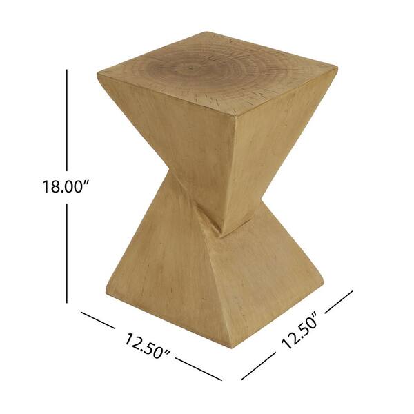 Tenleaf Wood Geometric MGO Outdoor Side Table Light Nature