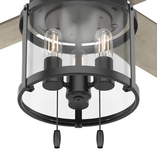 Astwood 52 in. Indoor Matte Black Ceiling Fan with Light Kit Ceiling Fans With Lights