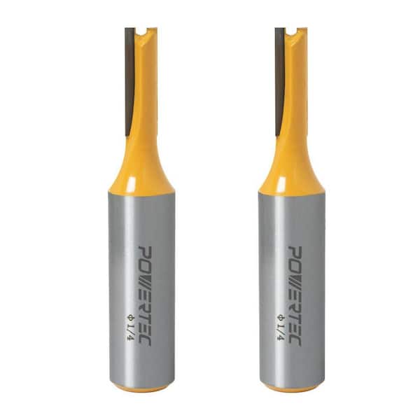 Straight Tungsten Carbide Router Bit, 1/4 in. Cutting Diameter, 1/2 in. Shank, 3/4 in. Depth (2-Pack)