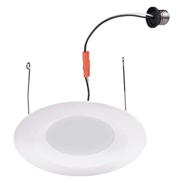 5/6 in. Can Light 5-Color Selectable Dimmable Remodel Integrated LED Recessed Light Kit Baffle Trim (4-Pack)