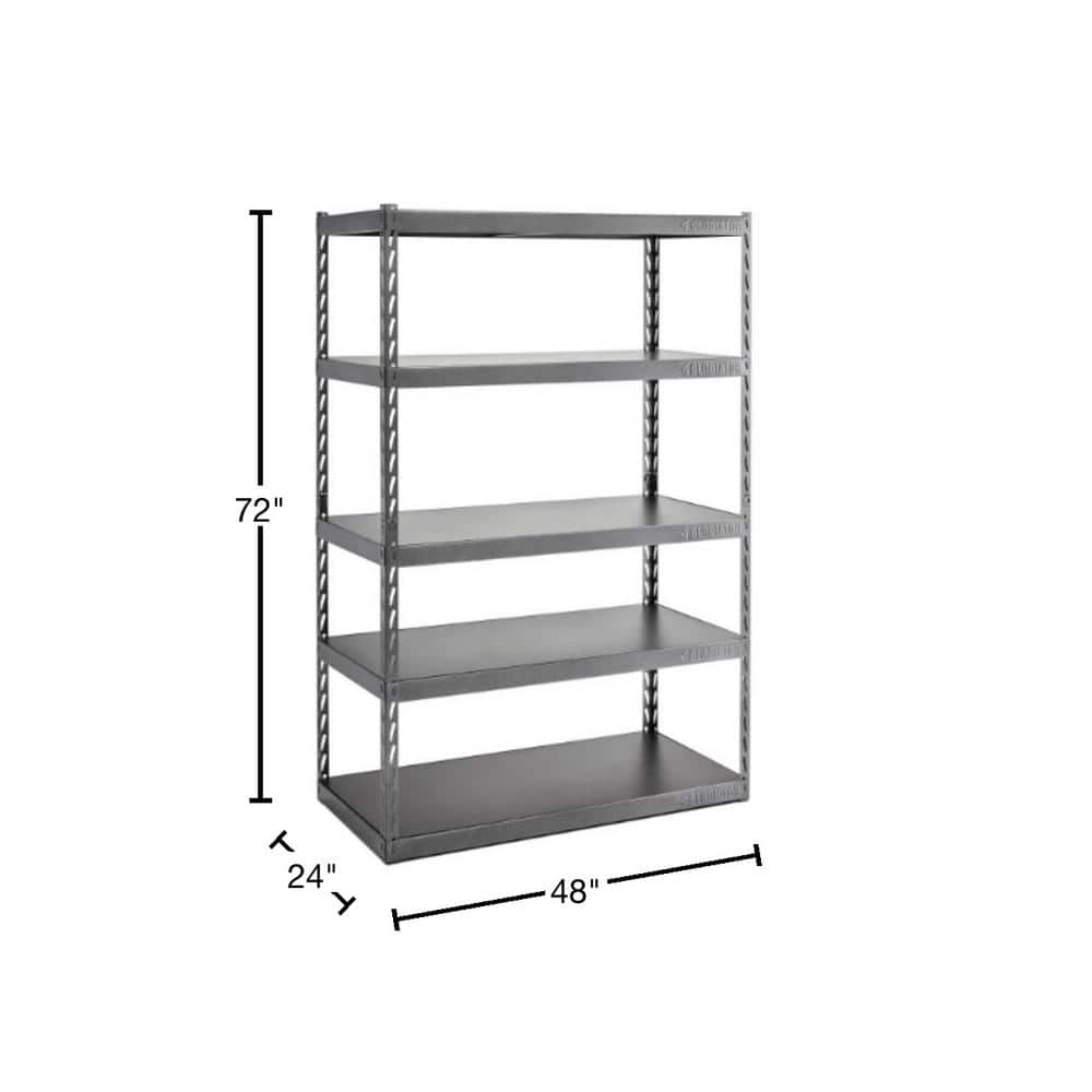 Hammered Granite 48" Wide 5-Shelf Laminate Storage Rack