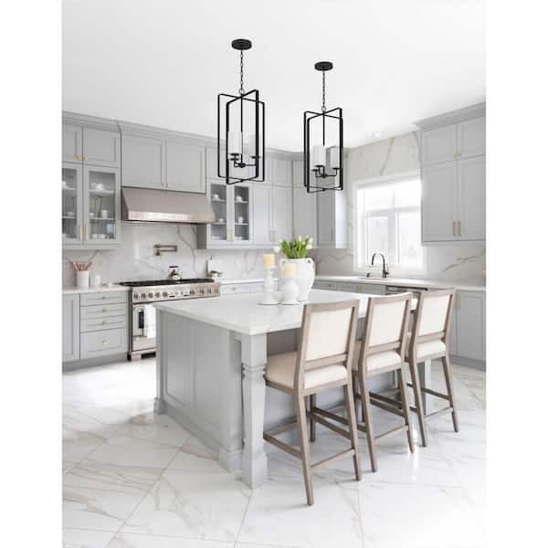 League Collection 3-Light Brushed Nickel Etched Glass Modern Farmhouse Foyer Chandelier Light