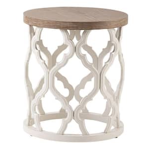 17.75 in. D x 17.75 in. W x 20 in. H Windfield Natural Round Wood End Table With Framed Base