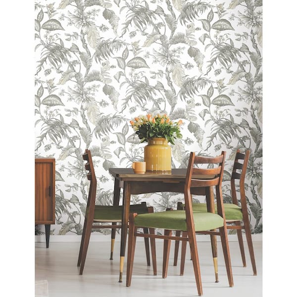 Fiji Garden White Peel and Stick Wallpaper