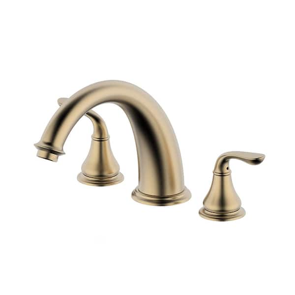 UPIKER Modern 8 in. Widespread Double-Handle High-Arc Bathroom Faucet in Brushed Gold