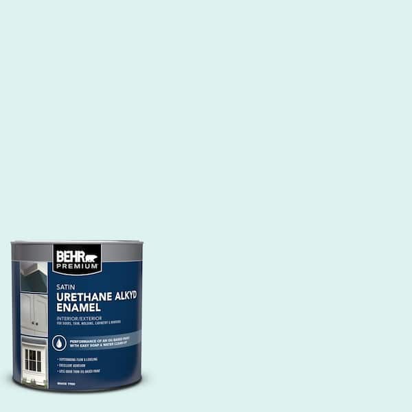 1 qt. #500A-1 Glacier Bay Satin Enamel Urethane Alkyd Interior/Exterior Paint