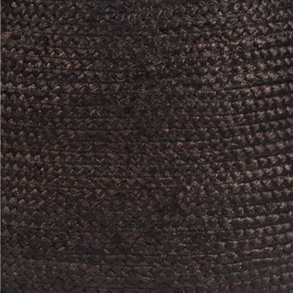 Round Black Tufted Boho-Chic Outdoor Pouf Ottoman