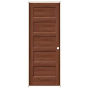 32 in. x 80 in. Conmore Amaretto Stain Smooth Solid Core Molded Composite Single Prehung Interior Door