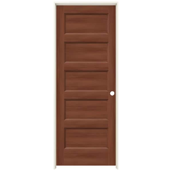 JELD-WEN 32 In. X 80 In. Conmore Amaretto Stain Smooth Solid Core ...