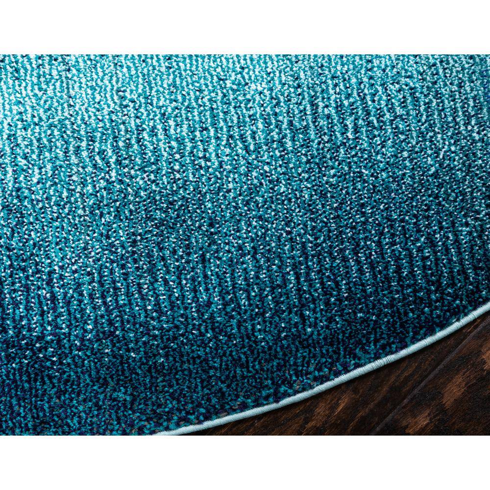 Azura Barcelona 6' Round Easy-Care Synthetic Area Rug, Blue