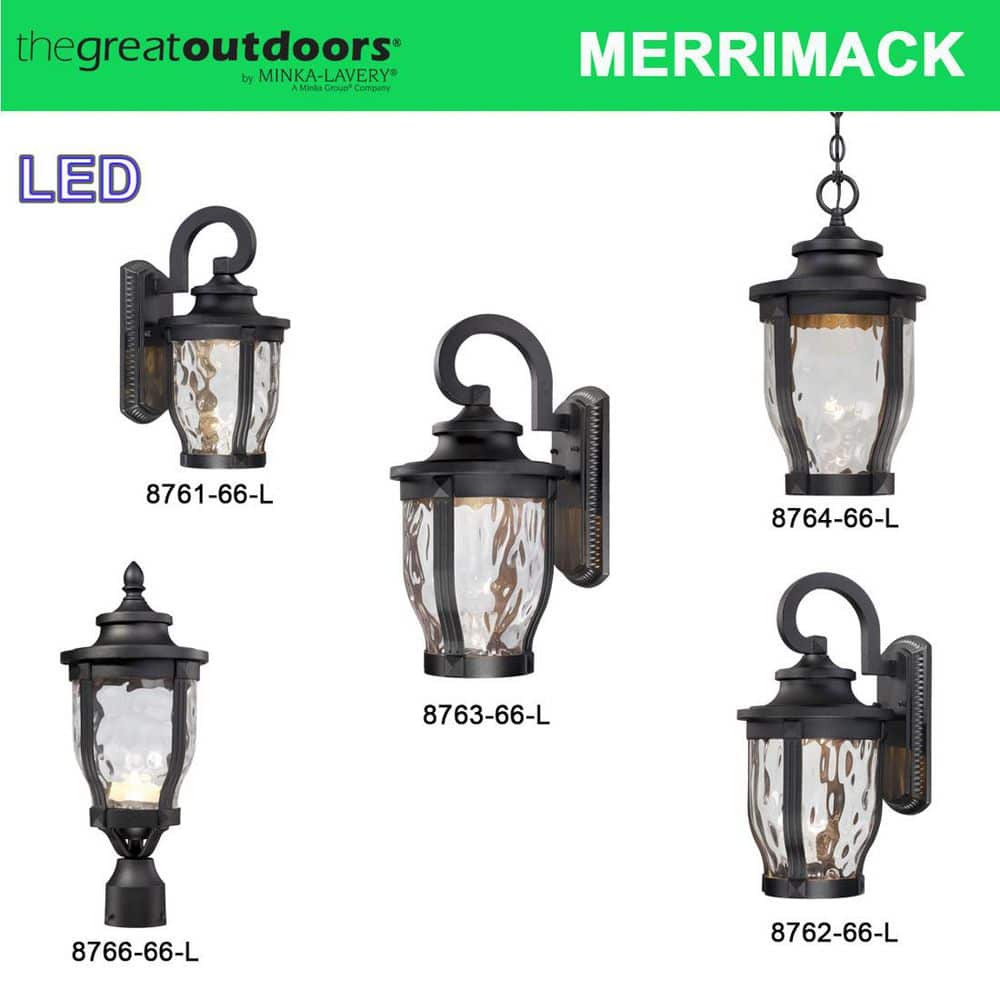Merrimack Bronze Outdoor Wall Lantern with Clear Hammered Glass