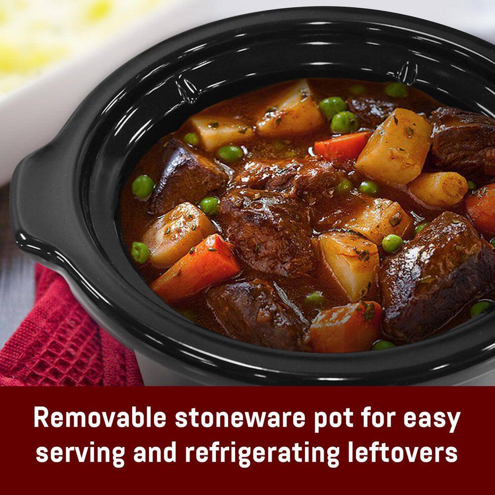 Stainless Steel 1.5 Qt Mini Slow Cooker with Removable Bowl