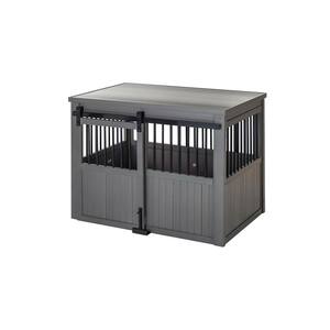 Homestead ECOFLEX Grey Sliding Barn Door Dog Crate Large