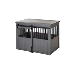 Homestead ECOFLEX Grey Sliding Barn Door Dog Crate Large