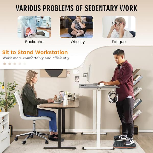 LACOO 55 in. Beige Electric Standing Desk Height Adjustable Wooden  Workstation T-HAD0444BG - The Home Depot