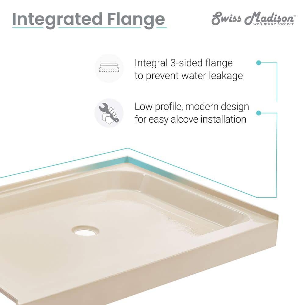 Voltaire Biscuit 48" x 36" Single-Threshold Shower Base