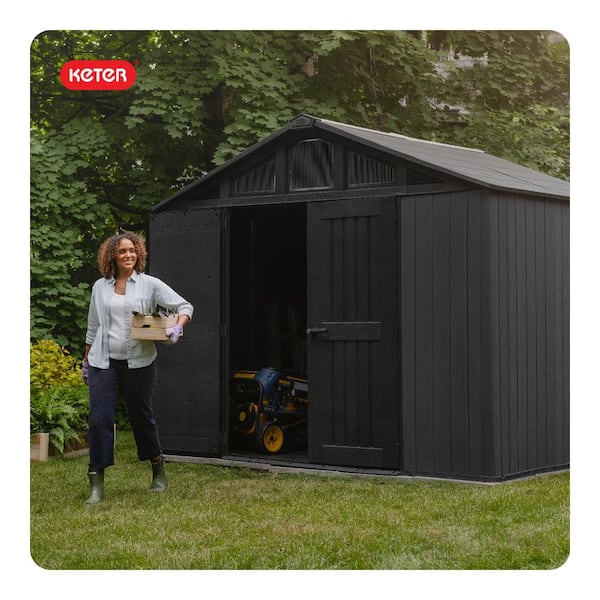Keter Stronghold 2.0 10 ft. W x 8 ft. D Resin Plastic Shed with