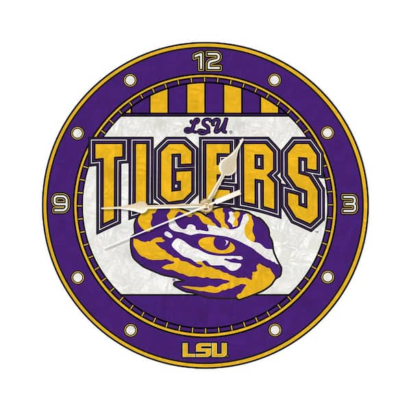The Memory Company NCAA - 12 in. Louisiana St Art Glass Clock