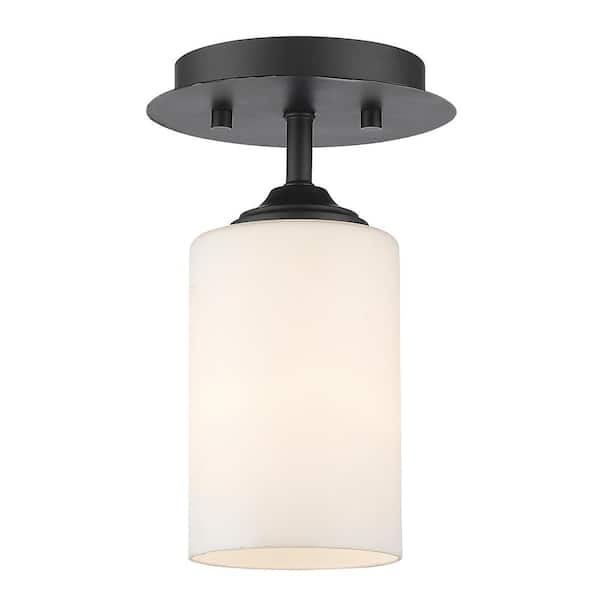 Unbranded Lawrence 5.5 in. 1-Light Bronze Flush Mount