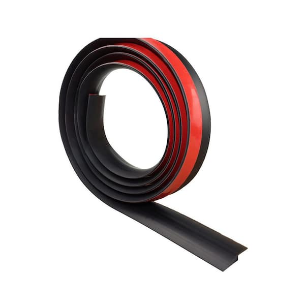 78.7L x 0.2H x 1.4in. ft. Rubber Self Adhesive Flexible Trim PVC Black Edging Cover Threshold Strip Durable 1-Pack