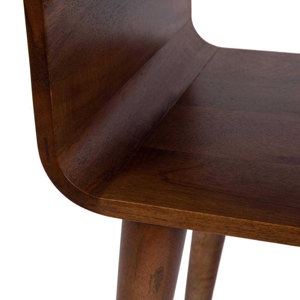 Walnut Brown Solid Mango Wood Mid-Century Side Table