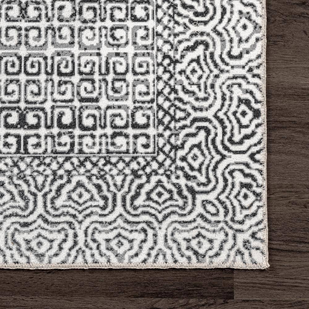Sleek Gray Abstract Rectangular Easy-Care Rug