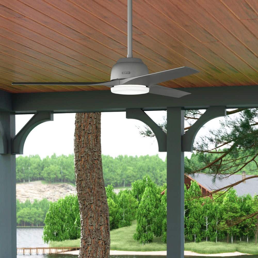 Gallegos 52 in. Matte Silver Indoor/Covered Outdoor Ceiling Fan with LED Light Kit and Wall Control price history on PriceWatchPro