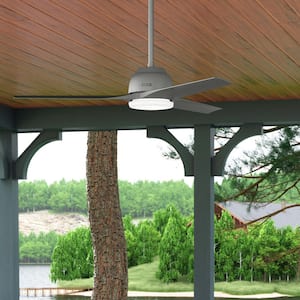 Gallegos 52 in. Integrated LED Indoor/Outdoor Matte Silver Ceiling Fan with Wall Control Included