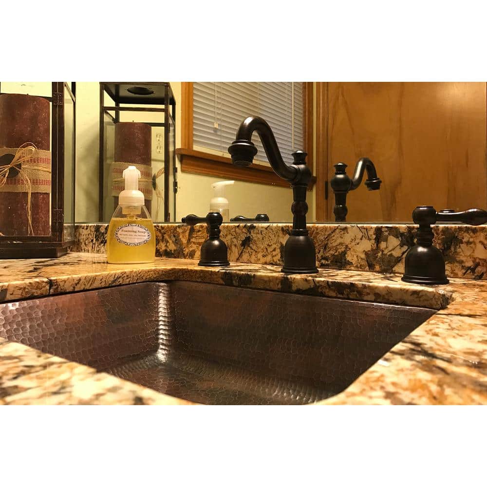 22" Hammered Copper Undermount Bathroom Sink