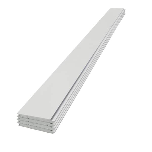 Edge 1 in. x 8 in. x 8 ft. Timeless Primed White Smooth Pine Nickel Gap Shiplap Board (4-pack)