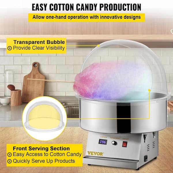 Cotton Candy Machine Floss Maker Clear 20,5" Bubble Cover Shield VEVOR 
