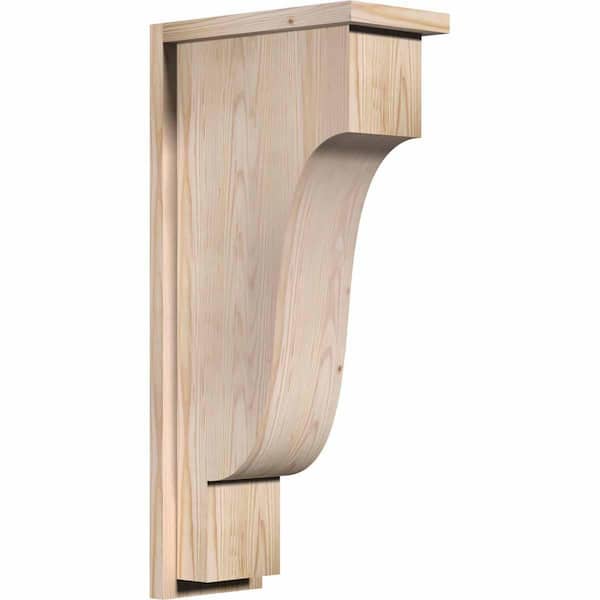 Ekena Millwork 7-1/2 in. x 14 in. x 30 in. Newport Smooth Douglas Fir Corbel with Backplate