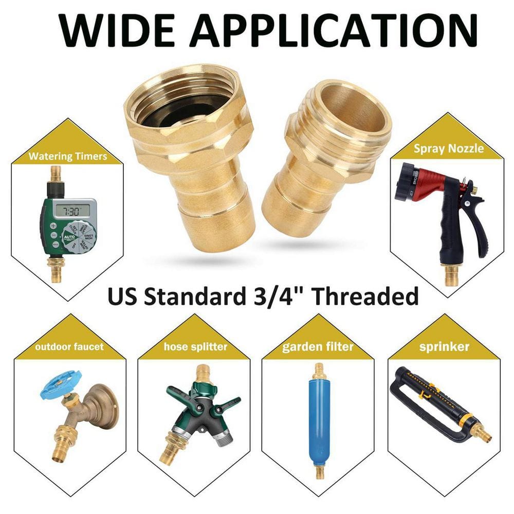 Solid Brass and Stainless Steel Hose Repair Kit, 4-Piece Set