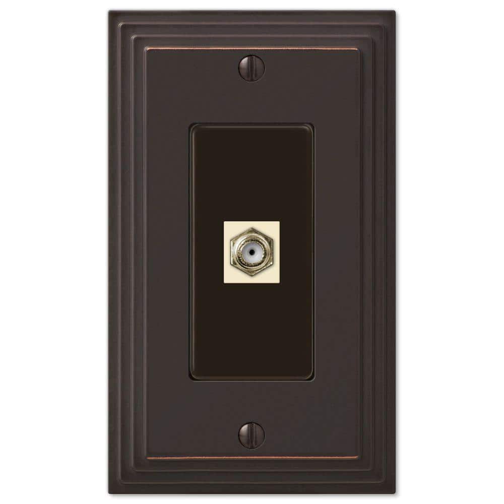 Tiered 1 Gang Coax Metal Wall Plate - Aged Bronze price history on PriceWatchPro