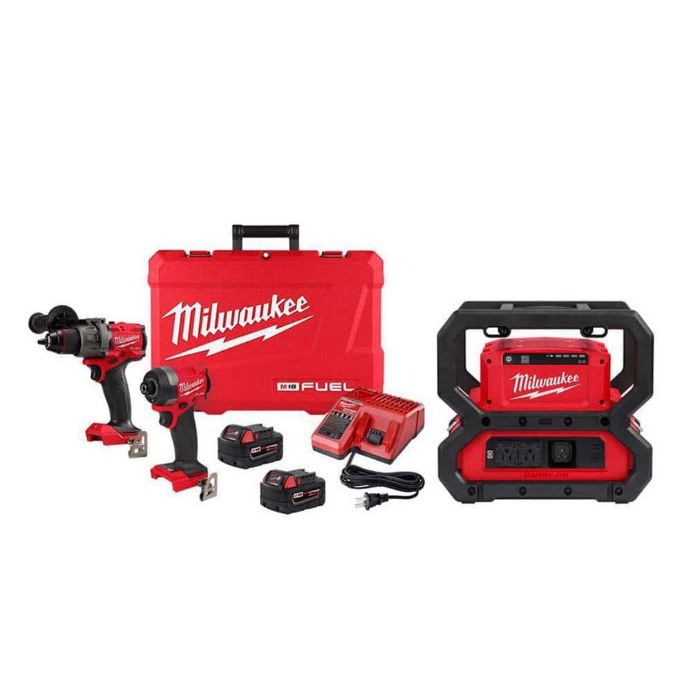 M18 FUEL 18-Volt Lithium-Ion Brushless Cordless Hammer Drill and Impact Driver Combo Kit (2-Tool) with Power Supply -  Milwaukee, 3697-22-2845