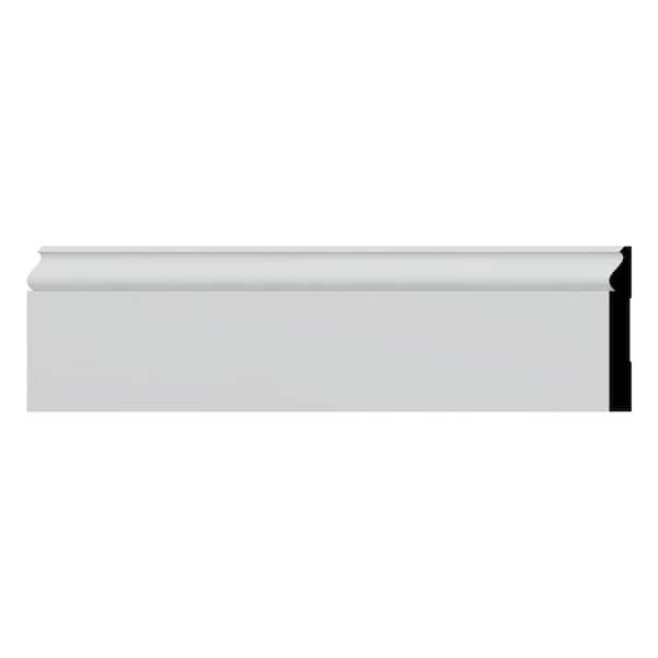 Ekena Millwork WM163 0.56 in. D x 5.25 in. W x 96 in. L Wood Fingerjoint Pine Baseboard Moulding