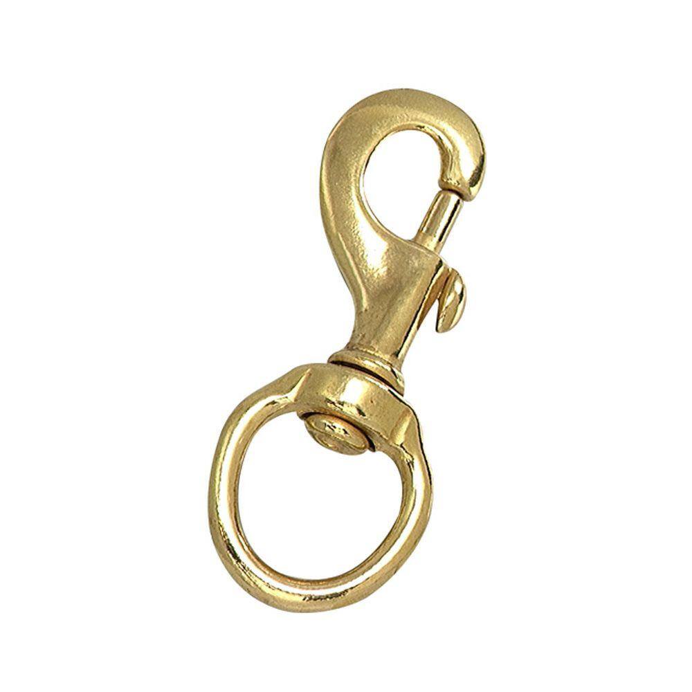 Lehigh 70 lb. x 31/2 in. x 1 in. Brass Round SwivelEye BoltSnap Hook