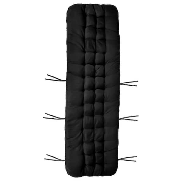 cenadinz 22 x 3 in Outdoor Replacement Chaise Lounger Cushion Rocking Chair Sofa Mat Chair Cushion Black (Upgraded Version)