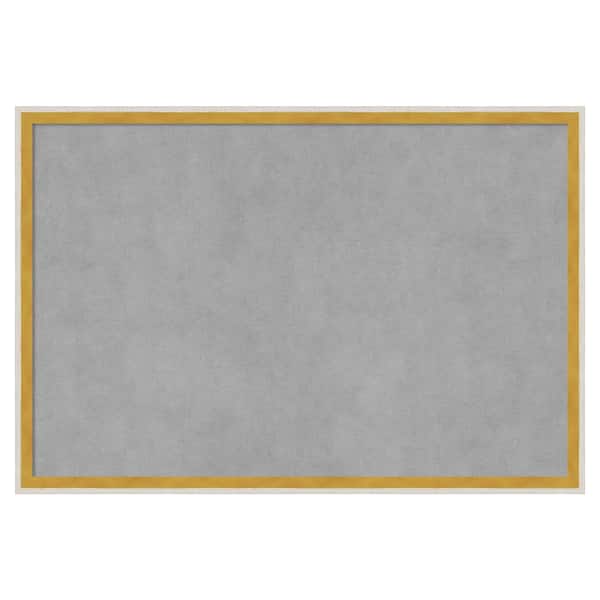 Amanti Art Paige White Gold 25 in. x 17 in Framed Magnetic Board
