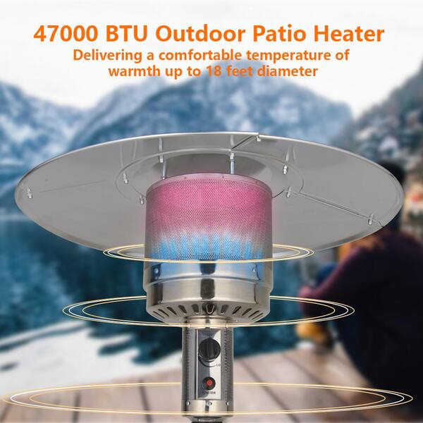 UPHA 46000 BTU Patio Propane Heater in Mocha HD-HEATER-MC - The Home Depot