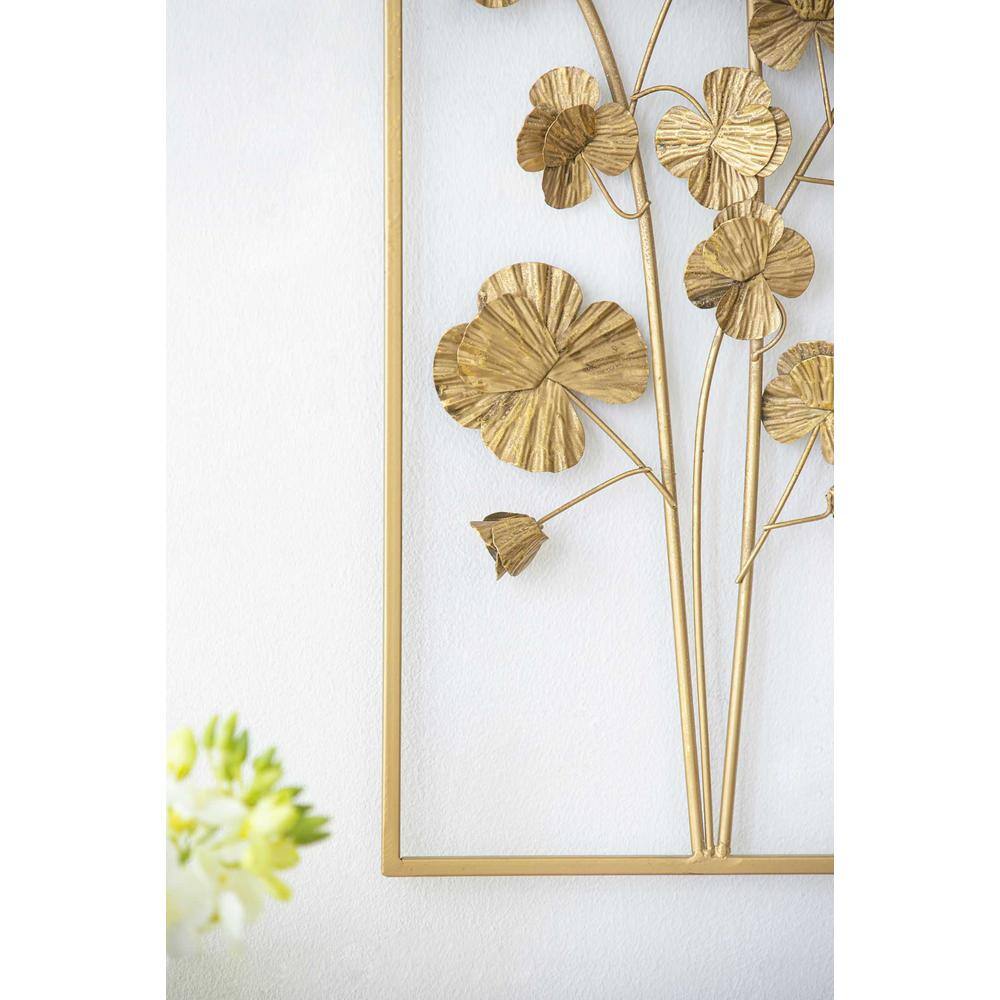 Gold Metal Tree Flower Wall Sculpture for Nursery