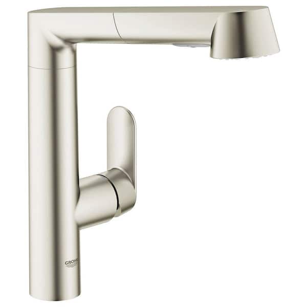 GROHE K7 Main Single-Handle Pull-Out Sprayer Kitchen Faucet in SuperSteel