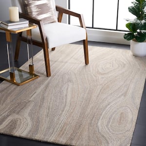 Abstract Beige/Gray 4 ft. x 6 ft. Abstract Striped Area Rug