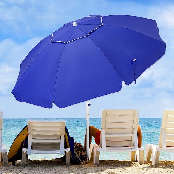 Dyiom 7.5 ft. Beach Umbrella for Sand Portable Outdoor Beach 