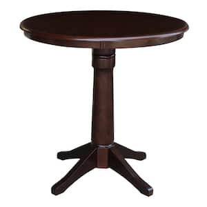 Olivia 36 in. Rich Mocha Round 36 in. H Solid Wood Table