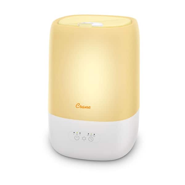 Crane 1 Gal. Top Fill Cool Mist Humidifier with Sleep Support Light and Essential Oil Tray