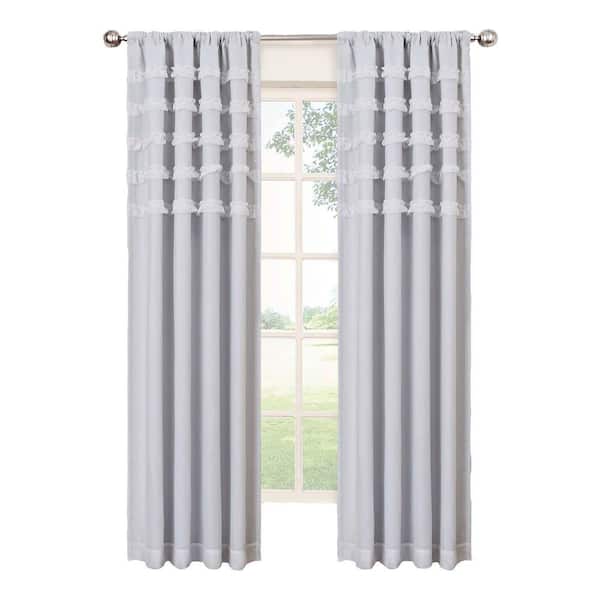 Eclipse White Thermal Rod Pocket Blackout Curtain - 50 in. W x 84 in. L